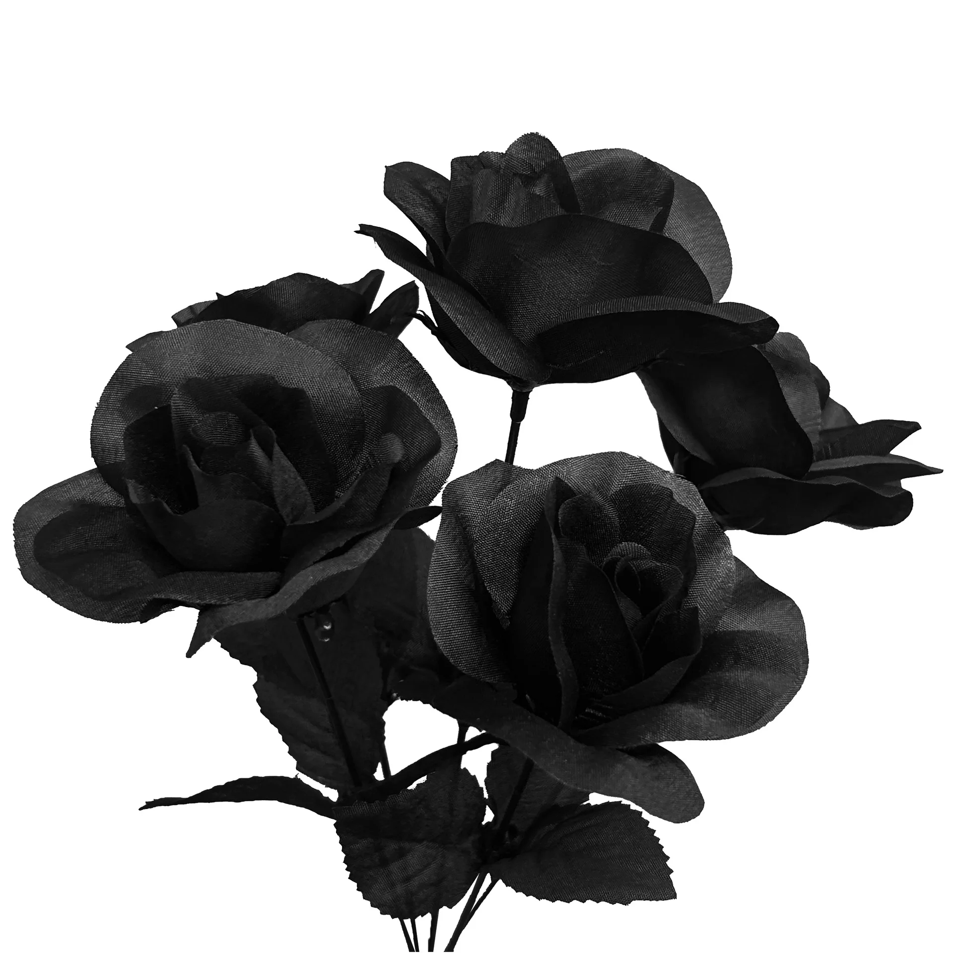 Halloween schwarz-weißer Rosenstrauß Gothic Rose Simulation Blumenarrangement dekorative Fotografie Requisiten neues Produkt – Detail 8