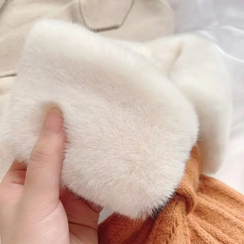 Korean Knitted Fishtail Scarf New Splice Wool Scarf Imitating Rex Rabbit Hair Cross Wool Scarf