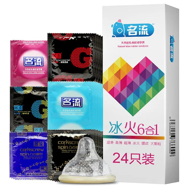 24 Stück Multipack-Kondome für Männer, Verzögerung der Ejakulation, ultradünn, empfindlich, gepunktet, gerippt, Kondom, gegenseitiger Höhepunkt, sexy Spielzeug für Paare 1