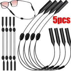 5pcd Universal Adjustable Eyewear Retainer Fit Sports Sunglasses Retainer Unisex Strap Safety Glasses Holder Large Round-Head