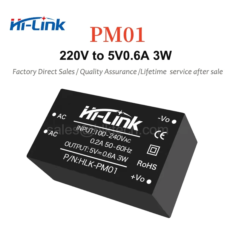 HLK-PM01 AC DC 220V to 5V 3W Mini Power Supply Module for Intelligent Household Switch Converter Hi-Link ORIGINAL