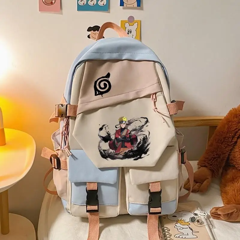 

New Naruto Anime Peripheral Backpack Large-capacity Schoolbag for Primary and Secondary School Students for Men and Women