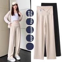 Autumn 2023 New Maternity Pants Low Waist Bell Bottoms Casual Trousers For Pregnant Women Spring Autumn Outer Wear 1