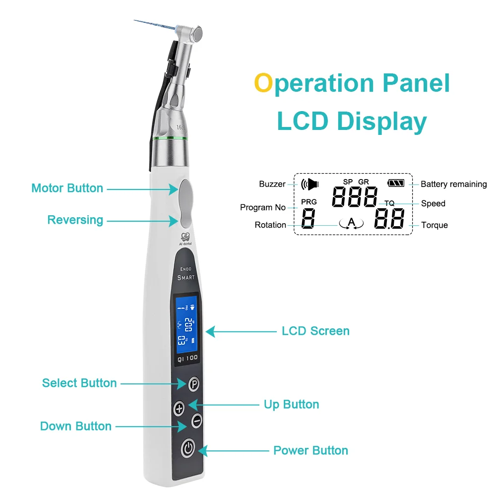AI-Endo 16:1 Wireless Dental LED Endo Motor Apex Locator Root Canal Therapy Fit Niti Files Endodontics Instruments Basic Version 3