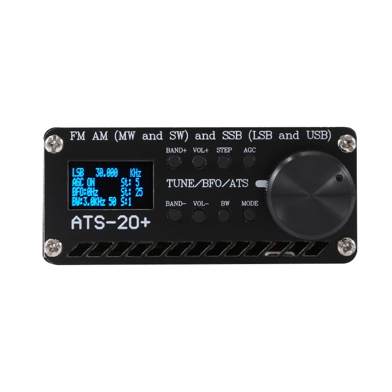 com bateria, antena e alto-falante, estojo, ATS-20