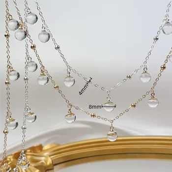 1Meter Transparent Round Glass Beads Chains Crystal Chain DIY Women Necklace Bracelet Fashion Jewelry Making Accessorie Supplies 1