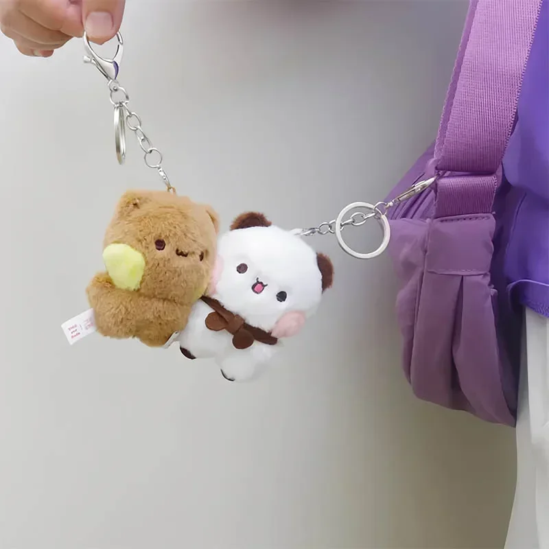 Panda Bubu and Yier Cartoon Plush Pendant Dolls Cute Animation Panda Bear Doll Key Chain Backpack Pendant Couple Gifts 4