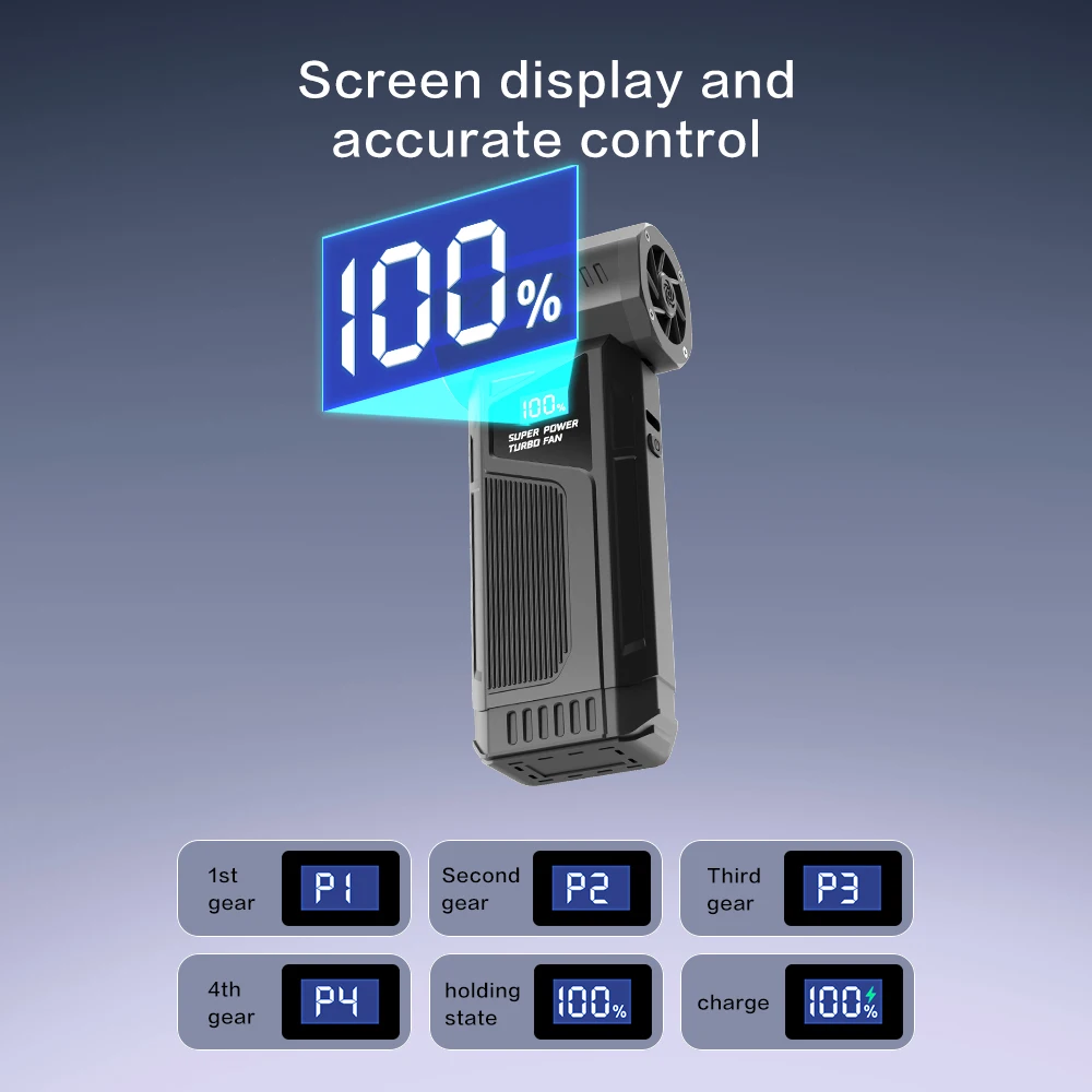 Portable Turbo Air Blower with LED Light for Outdoor Use