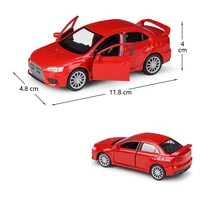 1/41 Mitsubishi Lancer Evolution EVO X Toy Car Model For Children Welly Diecast Race Vehicle Miniature Pull Back Collection Gift 2