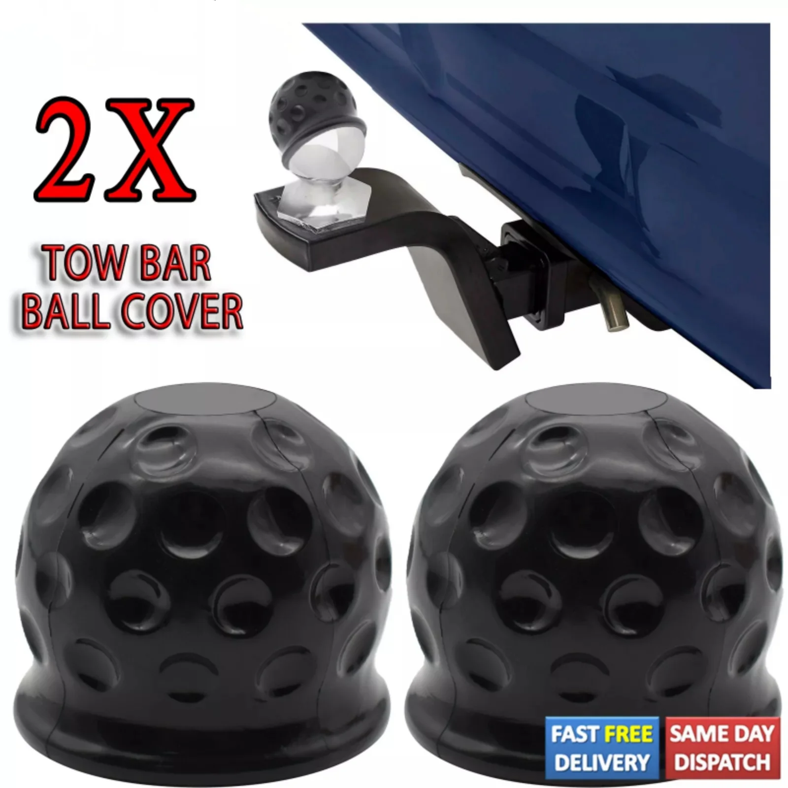 2Pcs-Tow-Bar-Ball-Cap-Rubber-Protector-Towing-Hitch-Trailer-Towball ...