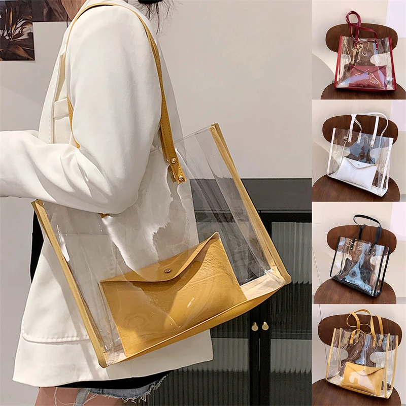 Bolso transparente de PVC para mujer, bolsa cruzada de cubo, de lujo, a la  moda, de alta calidad, 2 unids/set - AliExpress