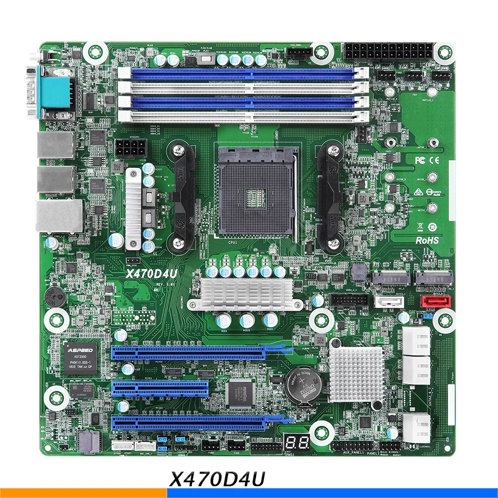 For ASRock Rack Workstation Motherboard X470D4U Support Ryzen3 4 5000 CPU