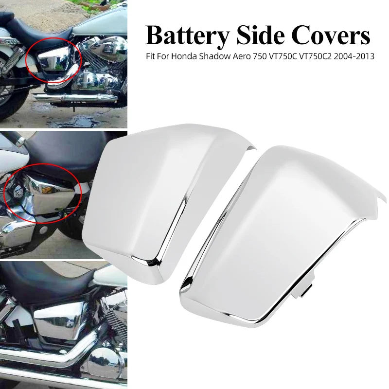 

Motorcycle Left Right Battery Side Cover Fairing Chrome For Honda Shadow ACE VT400 VT750 VT 400 750 2004-2013