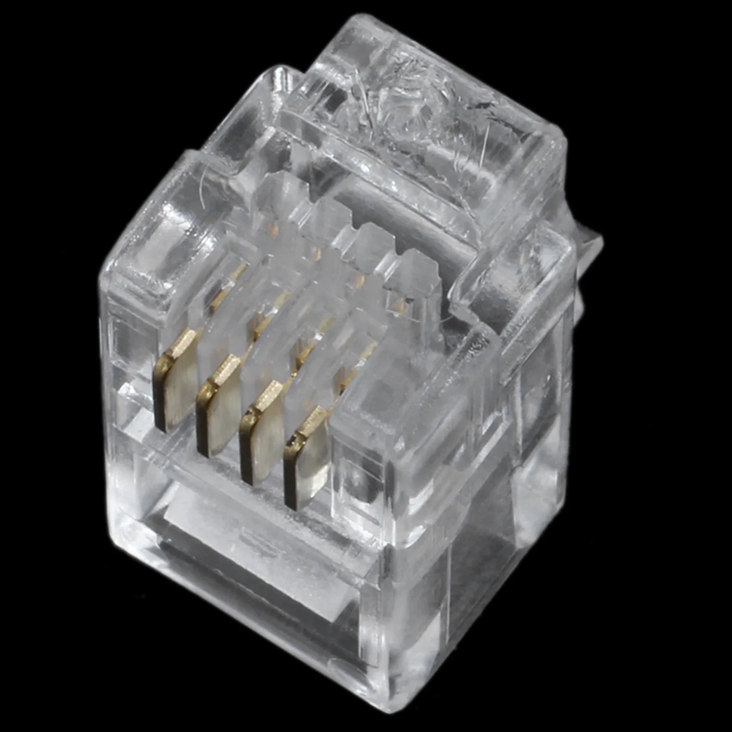 Clear plastic 30 pcs 4P4C connector RJ9 phone adapter
