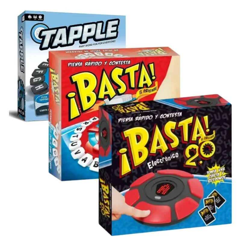 Word Board Game New Upgraded Basta 2.0 Spanish Tapple English Version Quick Thinking Letter Pressing