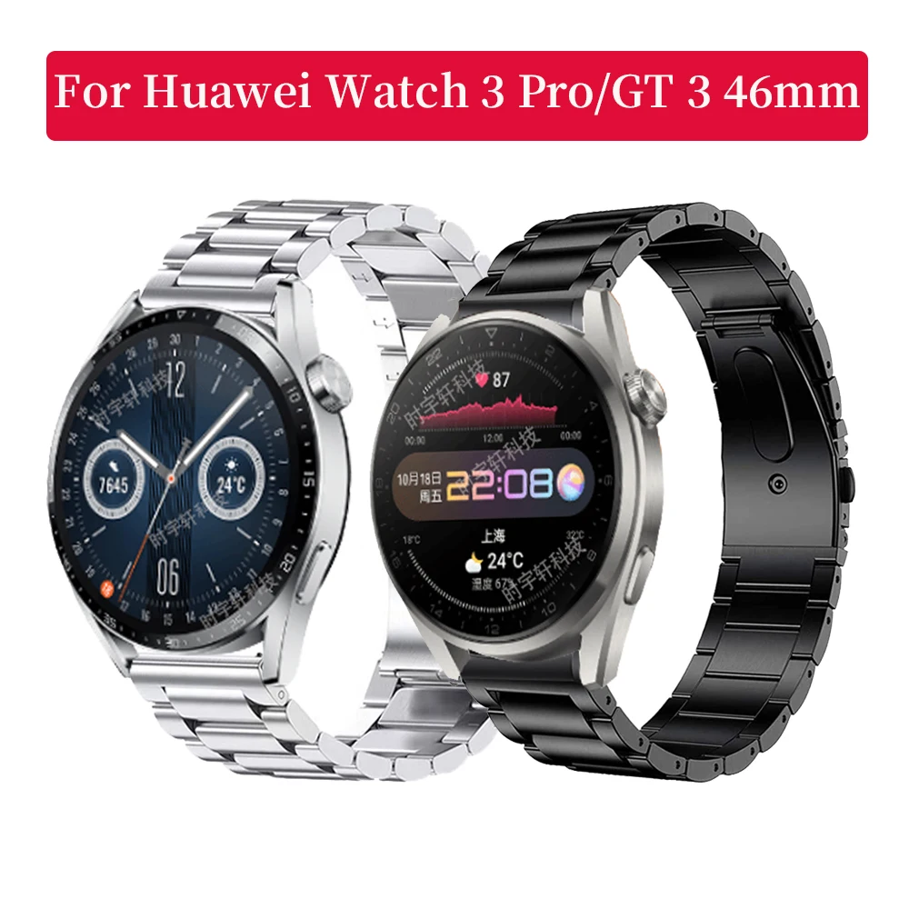 

22mm Metal Watch Band For HUAWEI GT2 GT 3 46mm/GT2 Pro Wrist Strap Stainless Steel Watchband For Huawei Watch 3 Pro new Bracelet