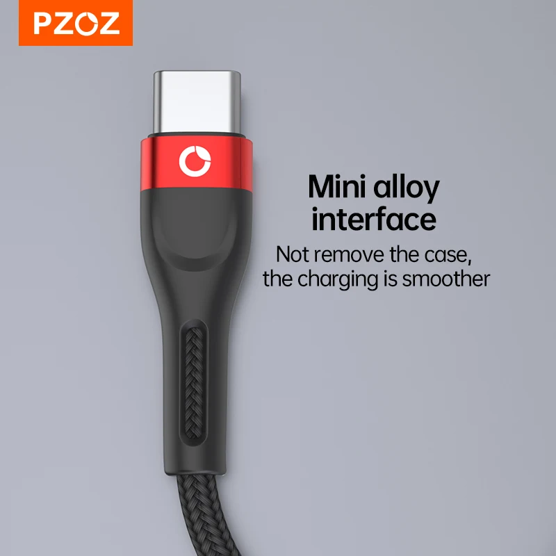 PZOZ 3 PCS USB Type C Cable Fast Charging USBC TypeC Charger Wire Data Cord USB C Cable For Samsung Xiaomi Mi Redmi Mobile Phone