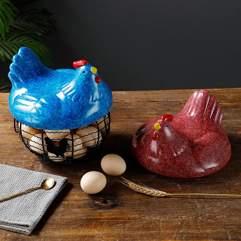 Colorful Ceramic Chicken Egg Holder