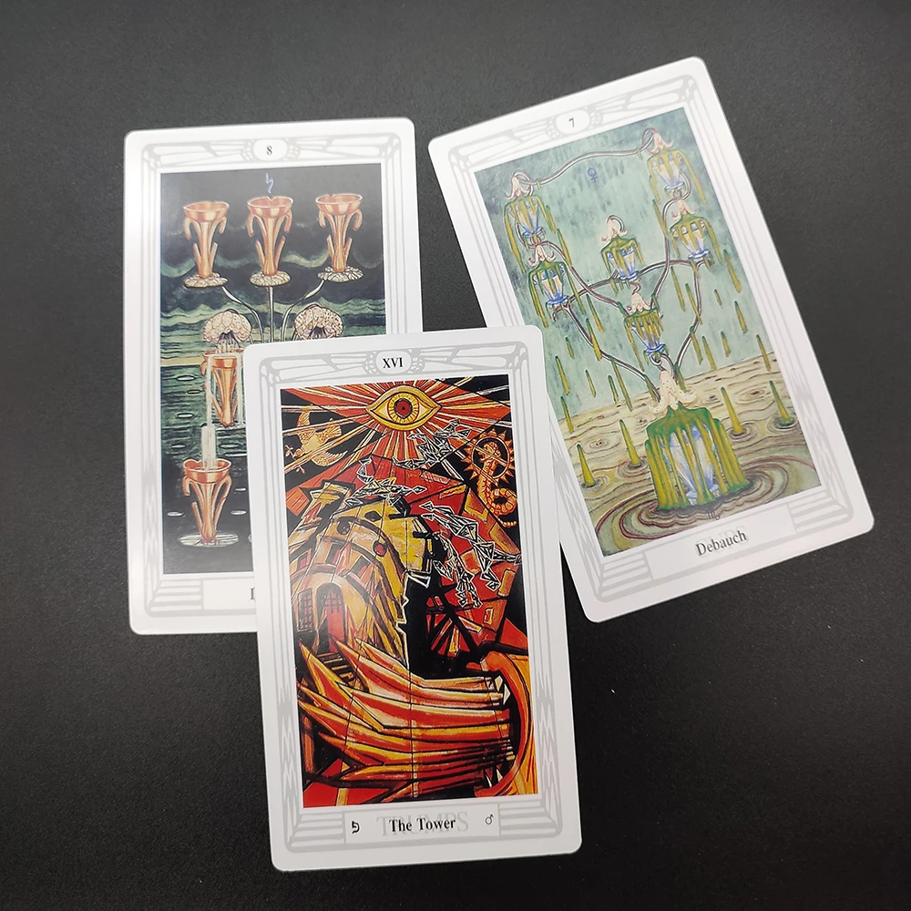 12x7cm Thoth Divination Tarot Deck with Guidebook High Quality Dnd Tarot English Cards Friends Family Prophecy 4