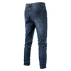 Spring Autumn Men's Jeans High-quality Solid Color Washed Cotton Stretch Straight Denim Pants Male Casual Business Trousers 38 2