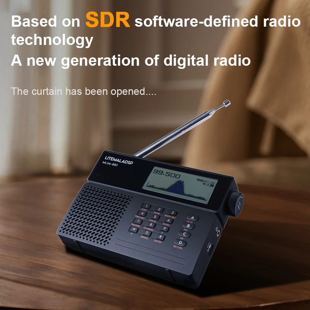 Nuovo Ricevitore Radio DSP Malahiteam MLite-880 Aggiornato, Radio SDR Malahit SSB/AM/FM RDS Portatile a Banda Completa, Radio Digitale a Onde Corte - immagine 2