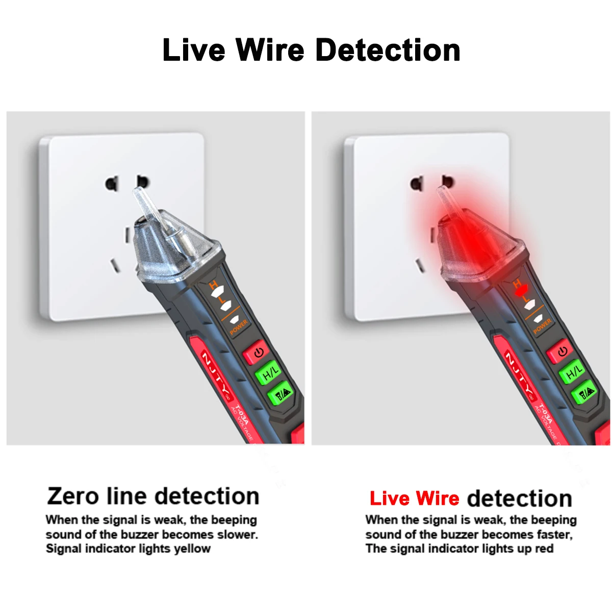 Description Picture 3 of itemNJTY T-03 Circuit Breaker Finders Electrical Instrument Breakpoints Detector Live Wire Checking Socket Testor Laser Voltage Pen