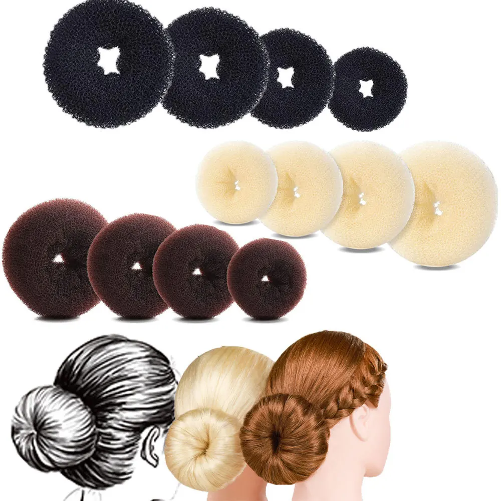 3 Colori Hair Bun Donut Foam Sponge Easy Hair Styling Bigodino Hair Bun Maker Elegant Women Magic Women Hairstyle Twister Tool