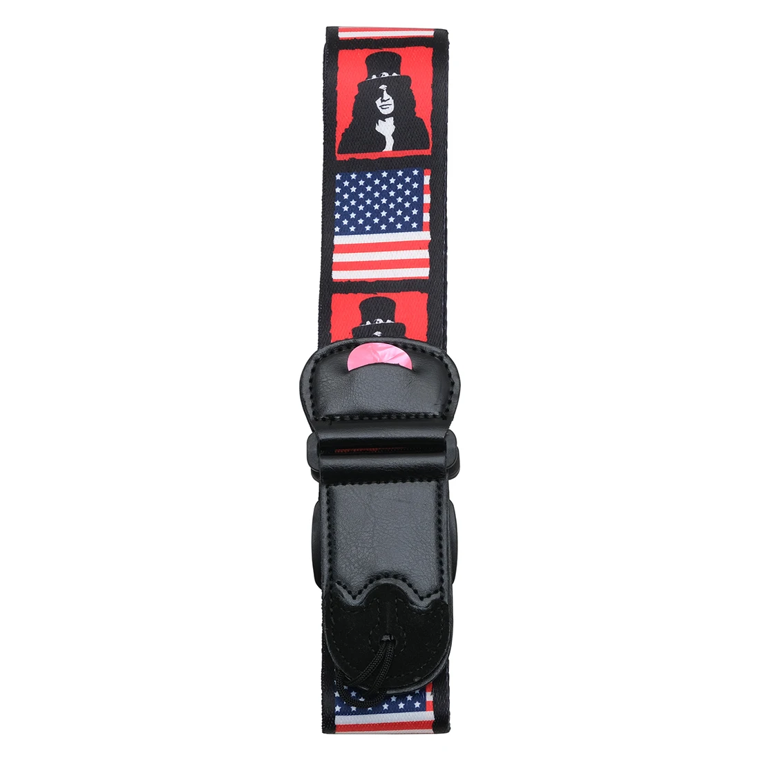 Adjustable Color Print Polyester Guitar Strap with Plectrum Holder
