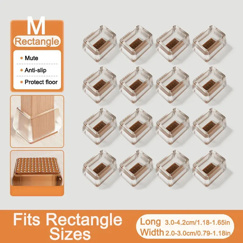 Silicone Furniture Leg Protectors with Felt Pads - Floor-Safe Chair and Table Foot Covers (24/4 Pack)