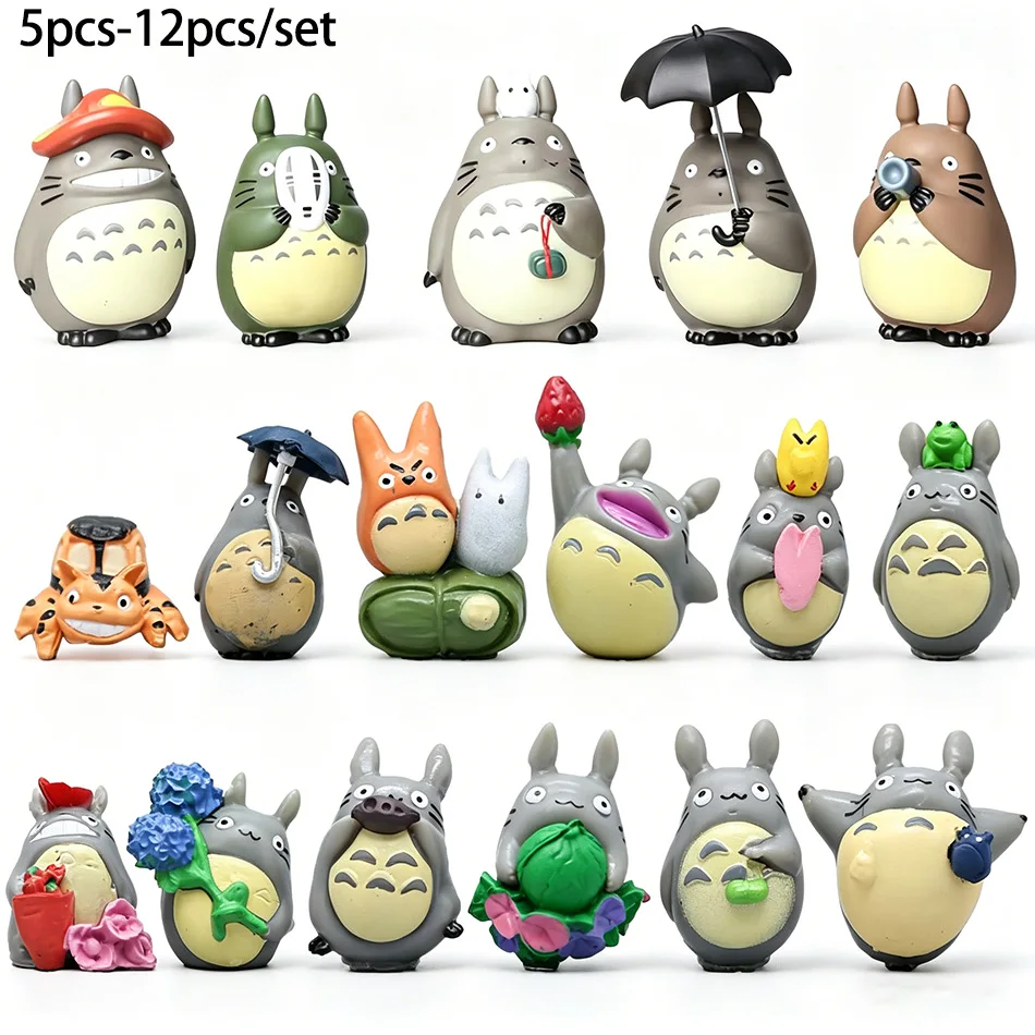 Anime Totoro Figure Mini Statues - Cute PVC Room Ornaments and Collectible Toys