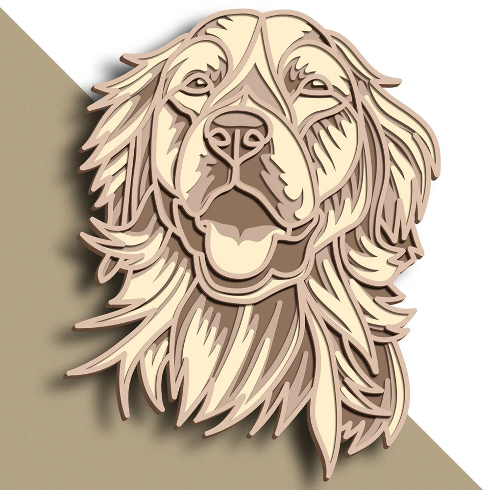 foldable woodworking bench Multilayer Golden Retriewer Vector Model Home Decor Wall Art DWG DXF SVG AI EPS File for Laser Cutter and Cricut Maker portable woodworking bench Woodworking Machinery
