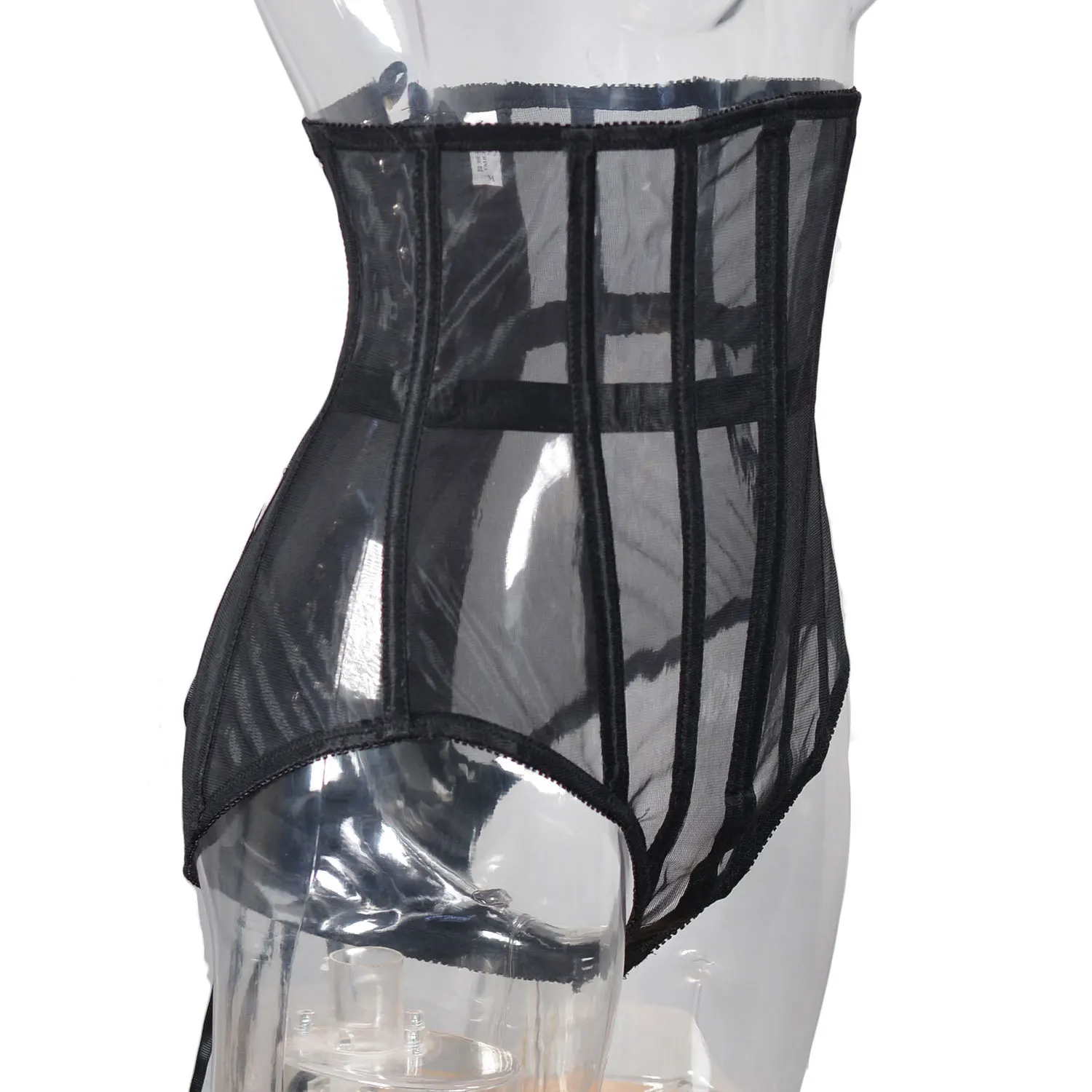 Description Picture 6 of itemWomen's Abdomen Corset Transparent Panties Crops Tummy Shapewear Belly Control Waist Trainer With Steel Bones Mesh Body Shaper