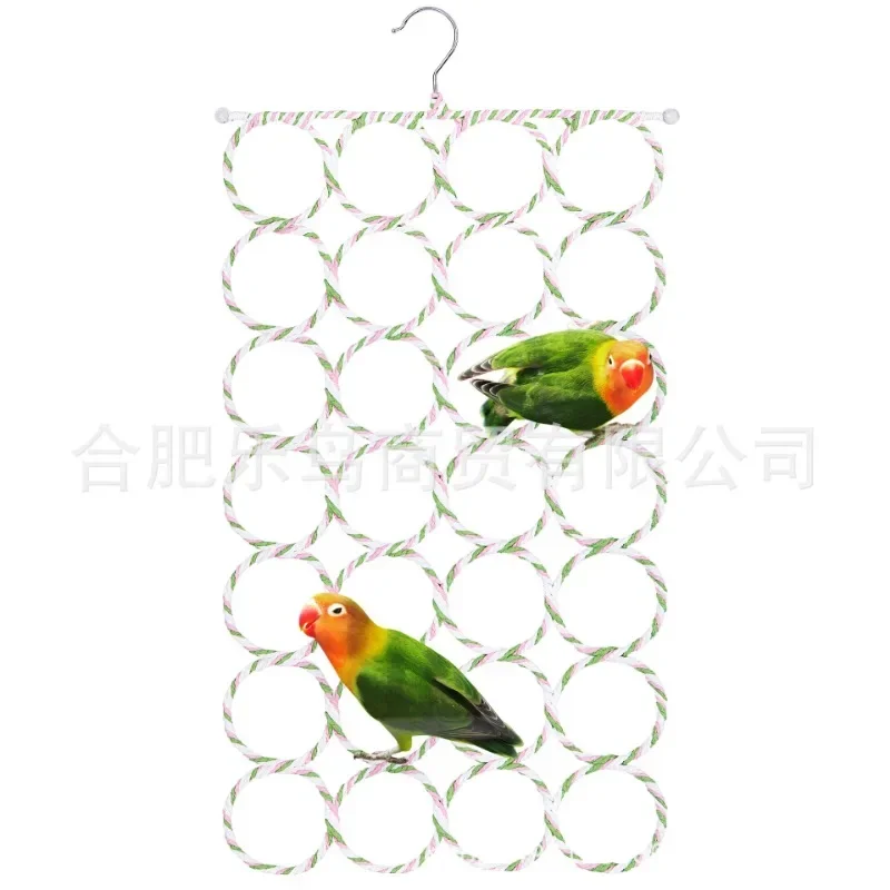 1pc Bird Climbing Net Parrot Swing Toys With Hooks Bird Supplies For Cockatoos Parakeets Lovebirds Pet Supplies (random Color) 3