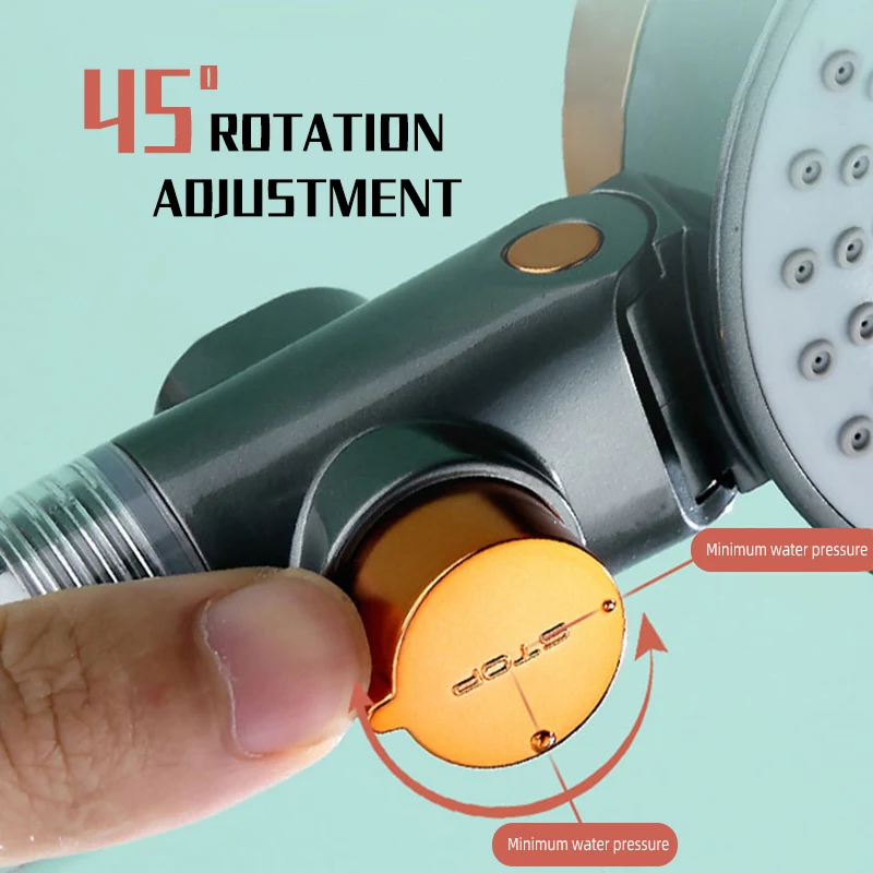 Shower Head Shower Nozzle Double Sided 3 Jettings Water Saving Filtration Round Rainfall Adjustable Nozzle Sprayer Bathroom