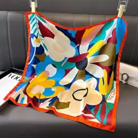 Fashion Print Silk Hairbands Scarf Women 2024 Spring New Elagant Floral Bandana Neck Kerchief Head Bands Foulard Female Scarfs 2