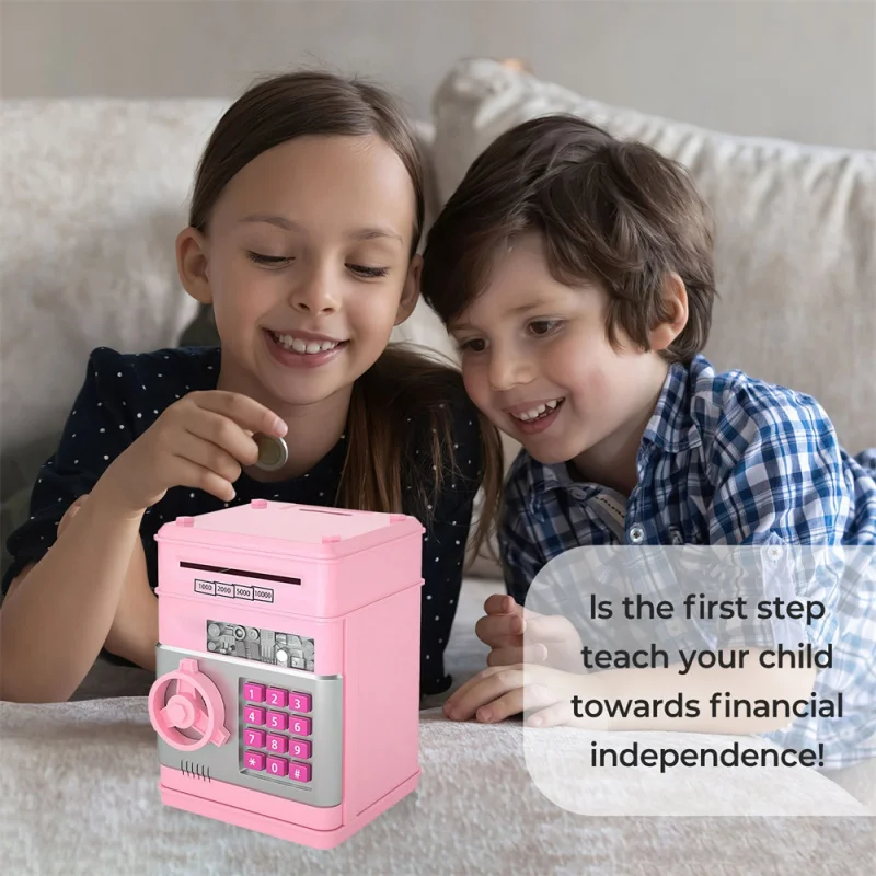Mini ATM Machine Electronic Piggy Bank Safe Box Money Boxes For Children Digital Coins Cash Saving Safe Deposit Kid Xmas Gifts 5