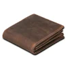 RFID Blocking Men's Oil Wax Skin Wallet Man Vintage Cow Genuine Leather Wallet Male Handmade Billfold Coin Purse Short Wallets
