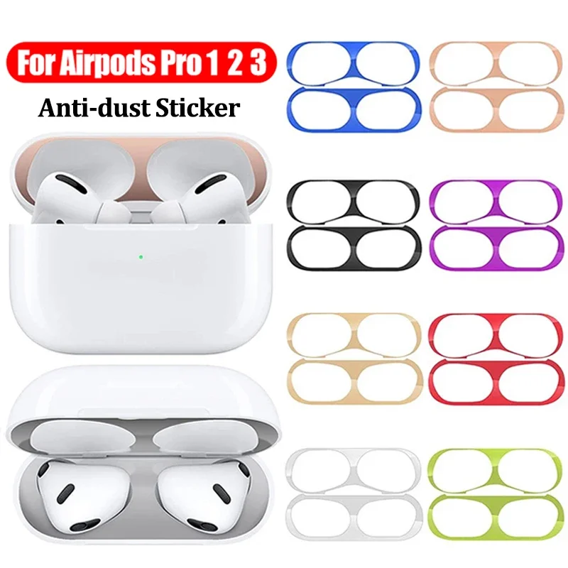Dustproof Scratchproof Sticker for Airpods Pro 1 2 3 Earphone Metal