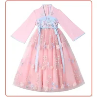 Costume de fête d'été pour filles, robes Vintage pour enfants, vêtements décontractés pour bébés chinois Hanfu Cosplay, robe de princesse pour filles 6