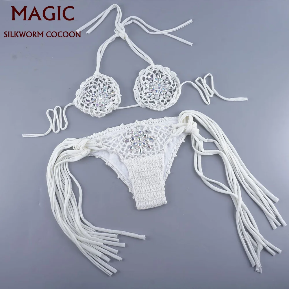 

Новый комплект бикини с бриллиантами и драгоценными камнями, женский сексуальный купальник из двух предметов, женский купальник, бикини, Женский Монокини, роскошные бикини