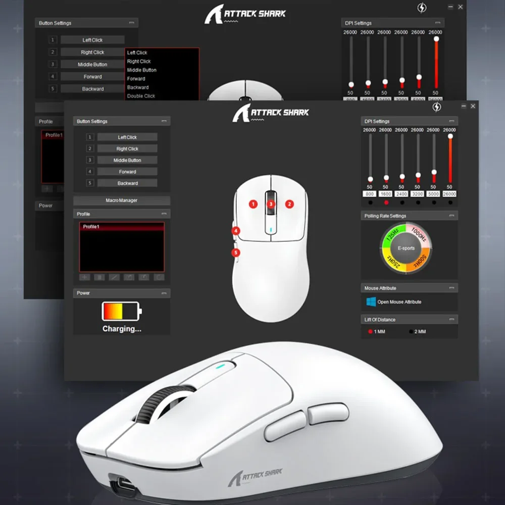 Ultra-Lightweight 49g Tri-Mode Gaming Mouse with Precision Tracking and Macro Functionality