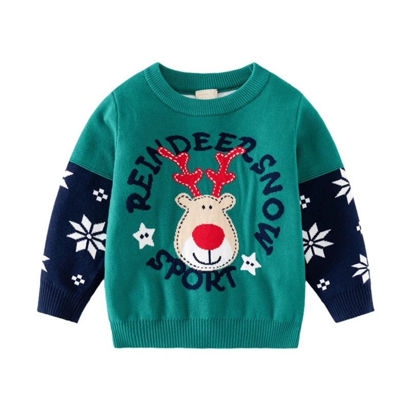 

2023 Children Sweater Christmas Baby Girl Winter Clothes Cardigan Girls Boys Jumper Xmas Toddler Knitwear Outerwear 1-6years