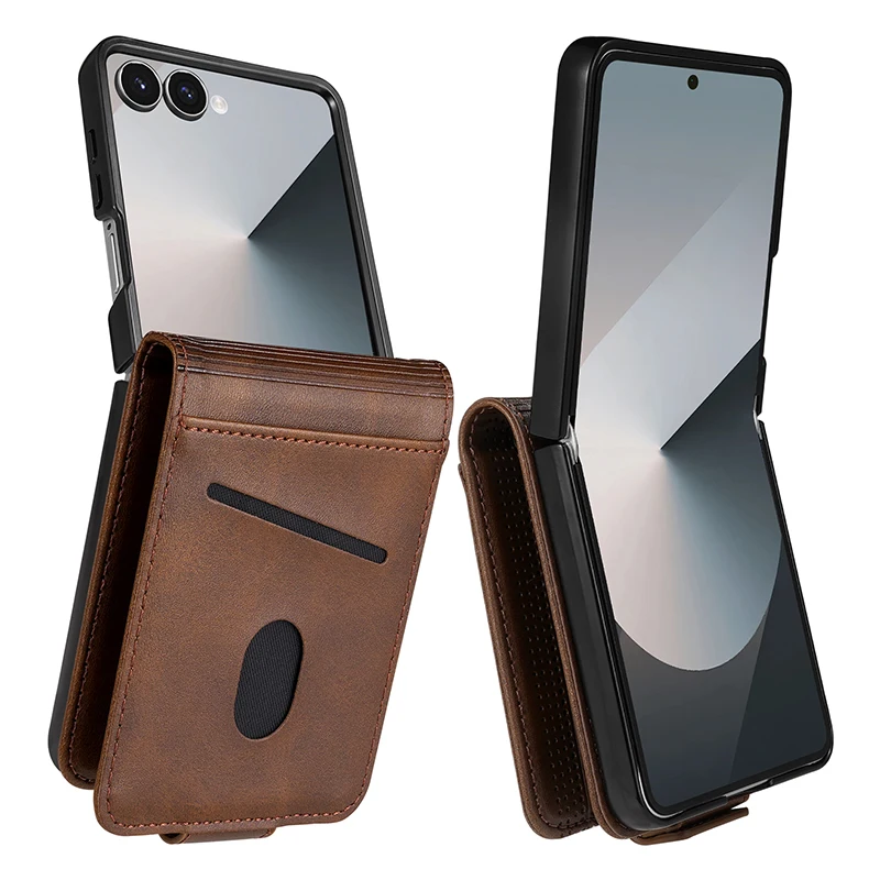 Luxurious Leather Card Slot Wallet Phone Case with Kickstand and Shockproof Back Cover