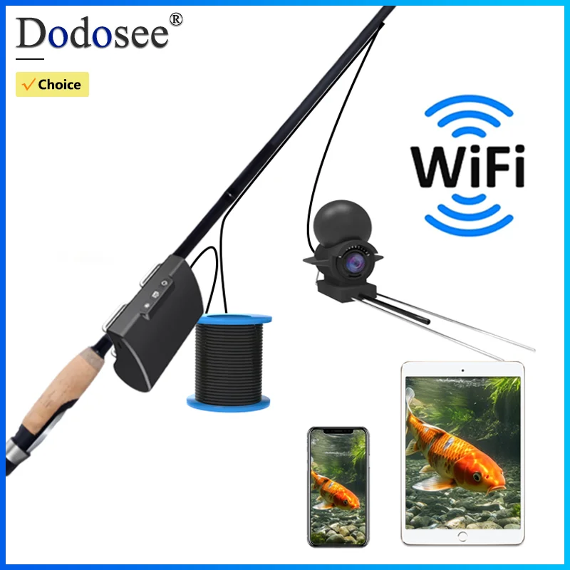 Caméra de pêche sous-marine WiFi Dodosee 15-50m HD 2025 pour lac et mer iOS Android