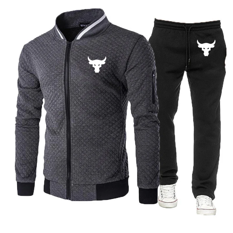 Mens Sportswear Jacket Sweatpants Set Autumn Spring