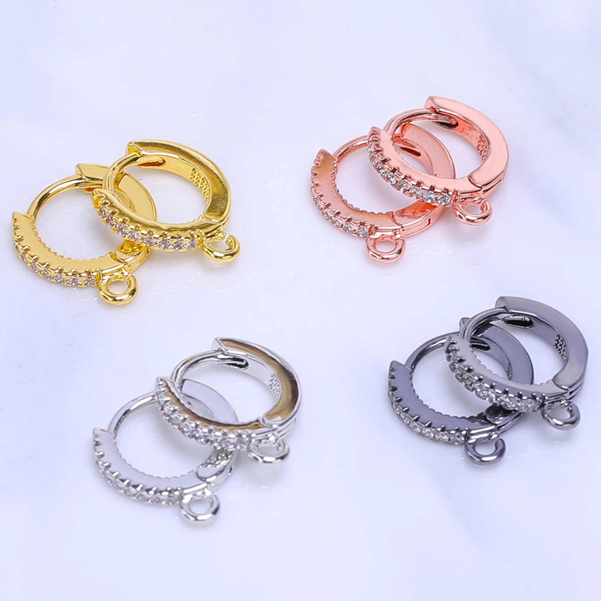 Juya 18 Karat vergoldet versilbert kreative Basic Bail Ohr draht Verschluss Ohrring Haken Zubehör für DIY Frauen trend ige Ohrring herstellung – Detail 1