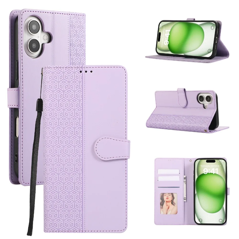 Leder-Schutzhülle für iPhone 13 12 Mini 16 15 14 11 Pro Max XS XR 8 Plus, Geldbörse mit Handschlaufe und Kartenhalter_voghion.com