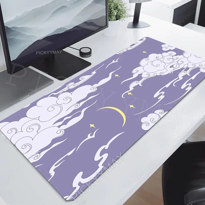 Dragon Gaming Mouse Pad Tapete de Rato Grande Base de Borracha Grande Deskpad Roxo Tapetes Pretos Arte 900x400 - Imagem 2