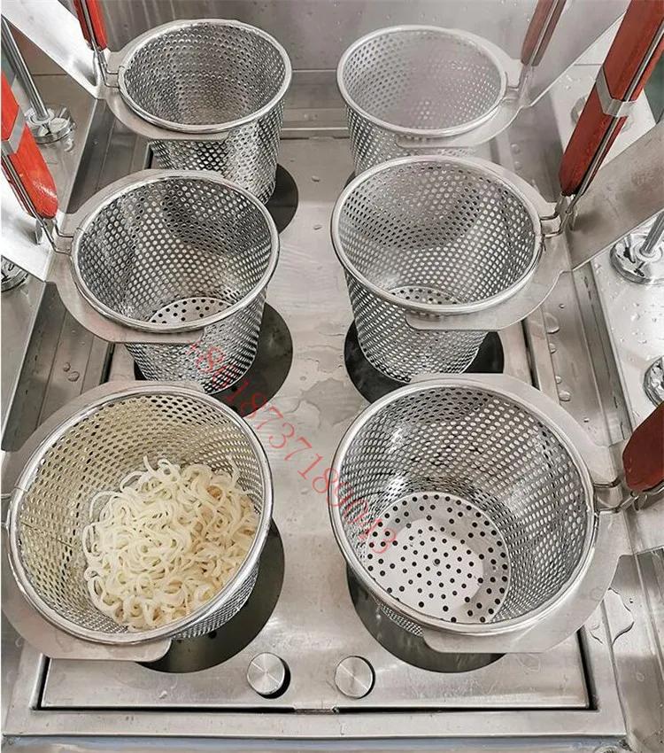Automatic Noodle Cooker Commercial Electric Boiled Noodles 6 Heads Smart Automatic Lift Noodle Cooking Machine