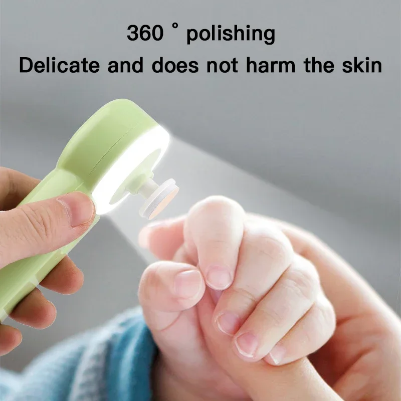 Luminous Rechargeable Newborn Electric Nail Clipper Baby Anti-clamping Scissors Baby Nail Scissors Set Grinder